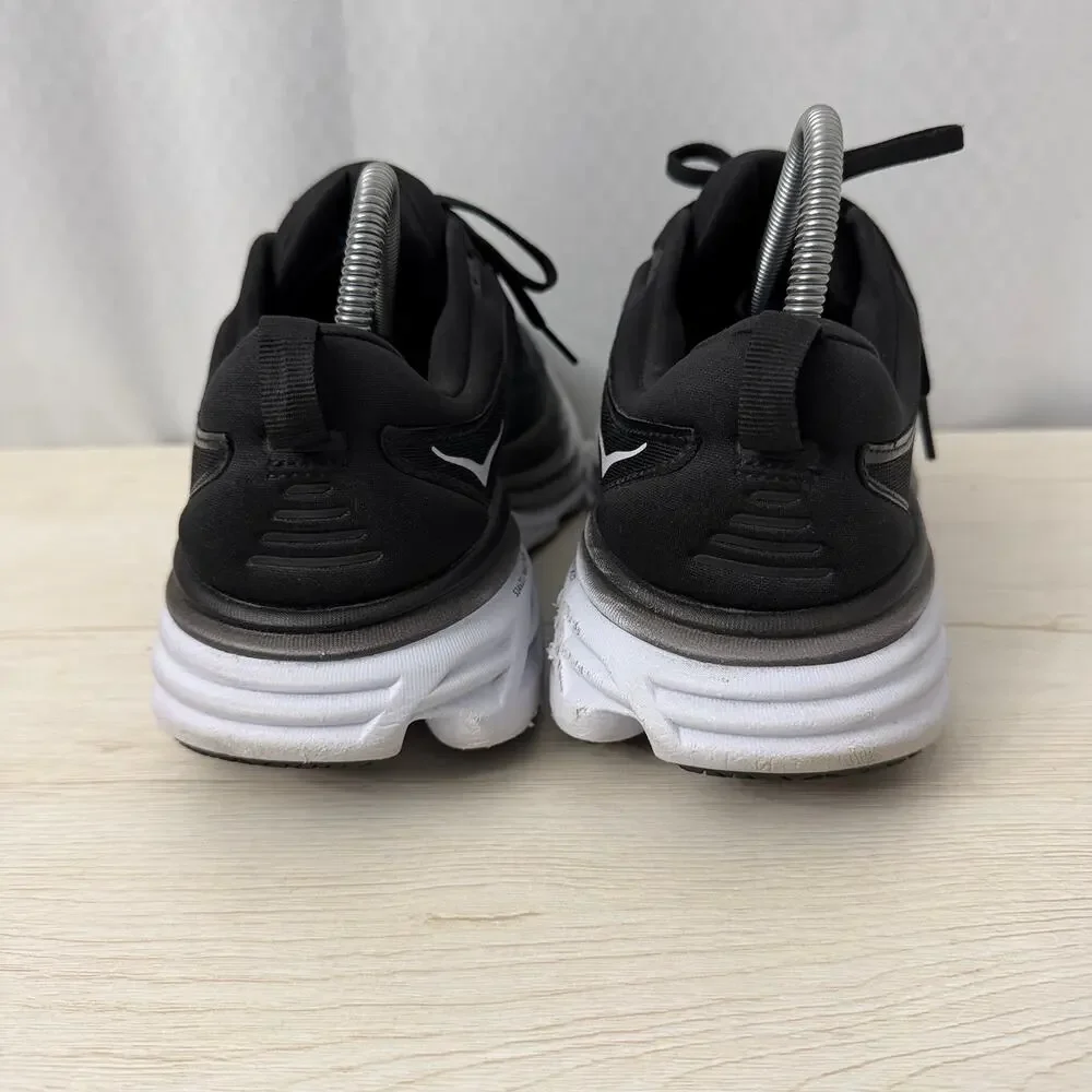 Hoka One One Bondi 8 Shoes Women’s Size 11 D Wide Running Black White